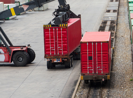 Forklift operating outdoors at an industrial site
