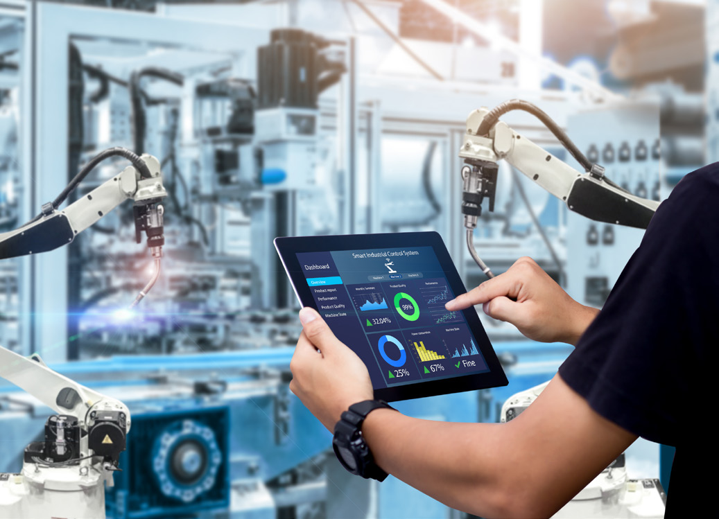 Precision job work on an industrial assembly line